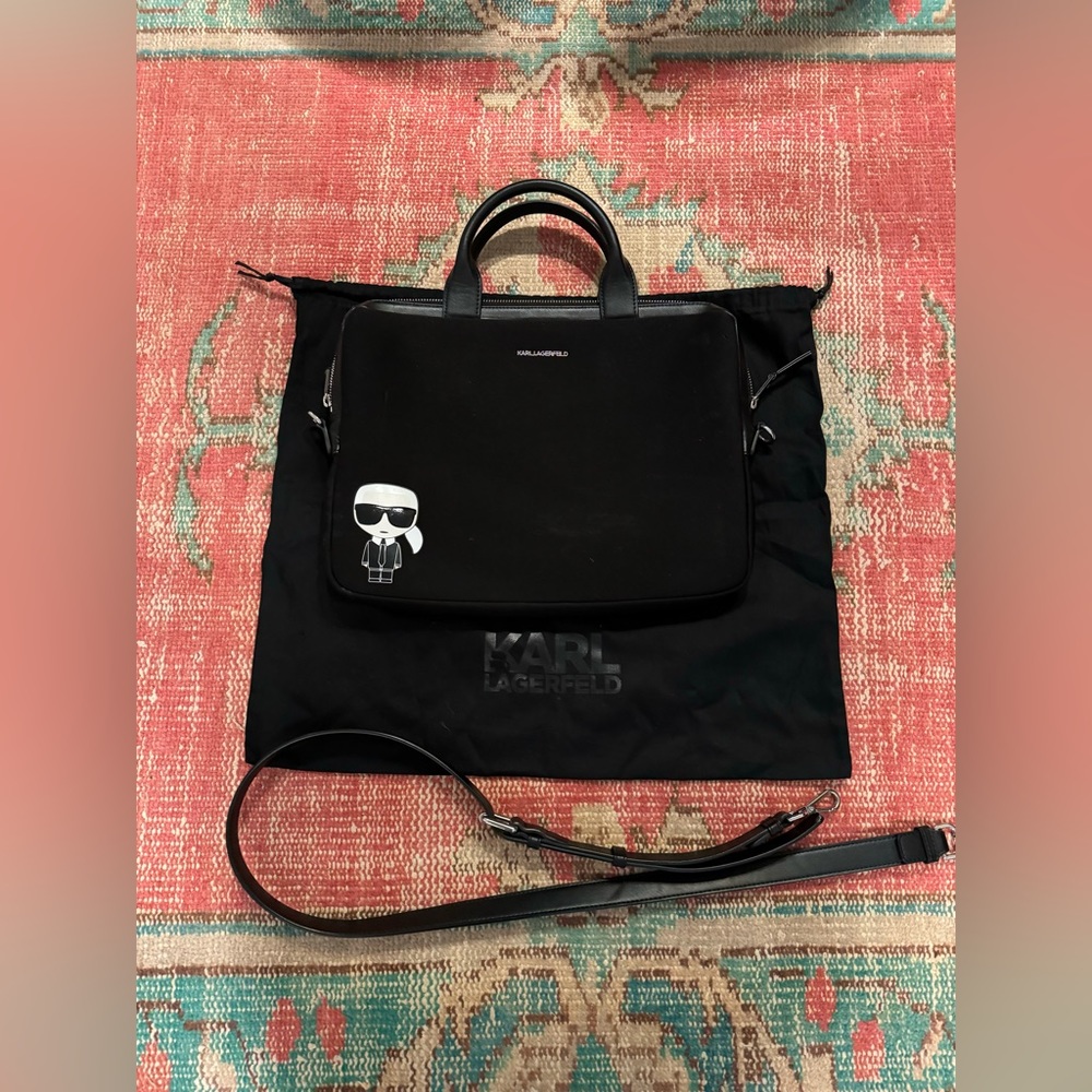 Karl Lagerfeld Logo Plaque Laptop Bag